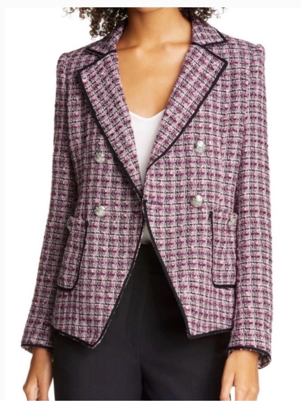 Veronica Beard Theron Double Breasted Tweed Blazer Dickey Jacket Women’s size 4